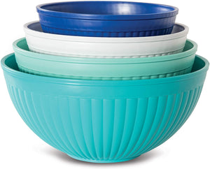 Nordic Ware 69514 Prep & Serve Mixing Bowl Set, 4-pc, Set of 4, Coastal Colors